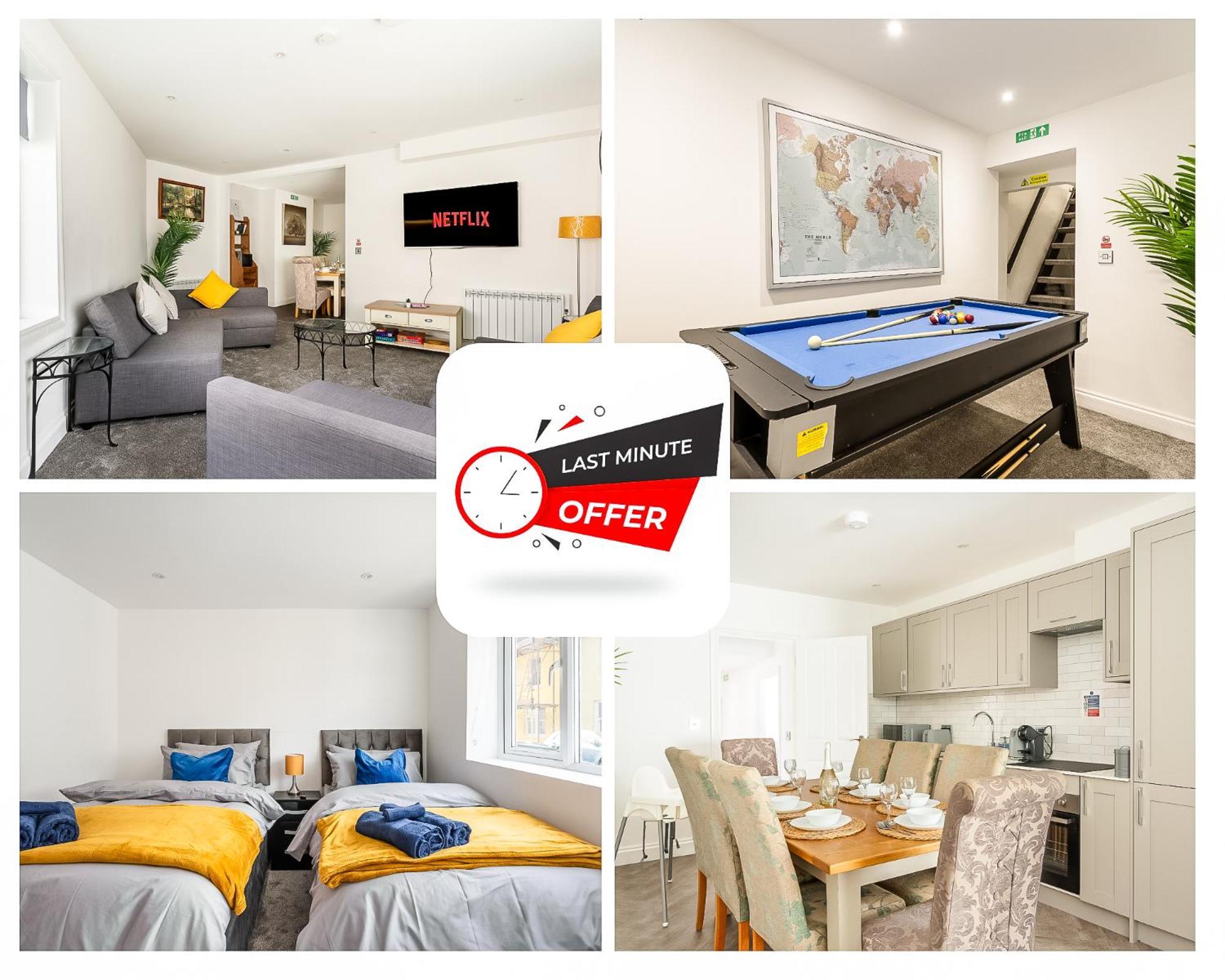 Bright And Spacious 2br Maisonette Sleeps 8, Game Room, 5 Mins To And Centre Holiday home
