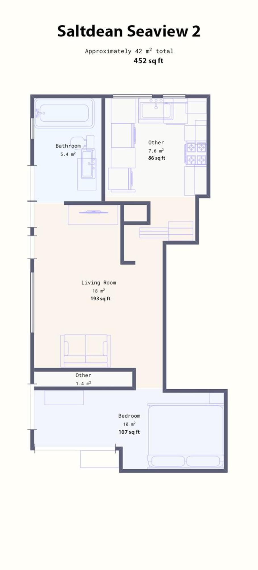 Apartment Saltdean Seaview 2 With Free On Street Parking *